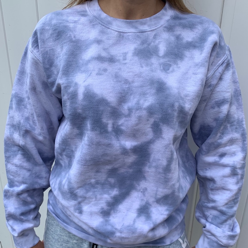 Navy blue tie dye crew neck